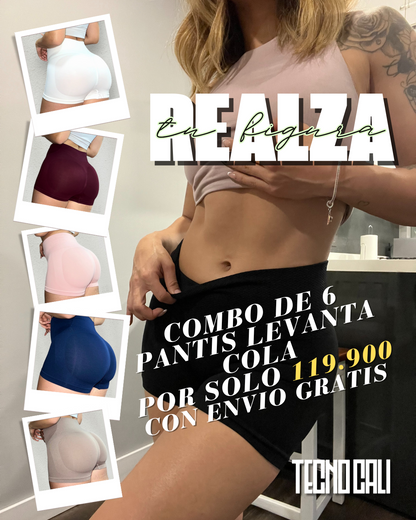 Panty Combo x6 Levantacola con Faja